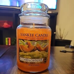 Yankee Candle Cucumber & Cantaloupe Orange Jar